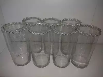 plant/Glass Vase with Jewel Rim-0-thumbnail