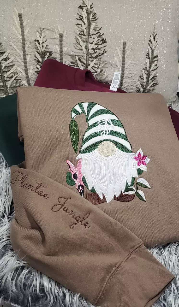 plant/Holiday Gnome plant lover - Sponge Fleece Drop Shoulder Crewneck Sweatshirt-0