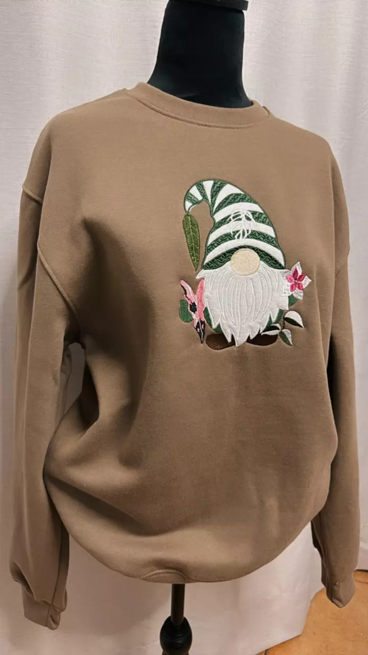 plant/Holiday Gnome plant lover - Sponge Fleece Drop Shoulder Crewneck Sweatshirt-1