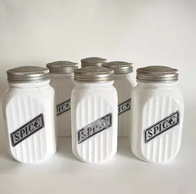 plant/Milk Glass Spice Jars-0-thumbnail