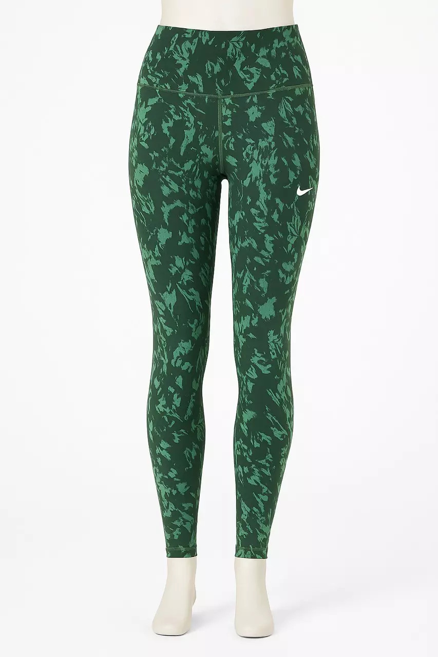 plant/Nike One Dri Fit 7/8 Women’s Size Small Green Floral Leggings-1