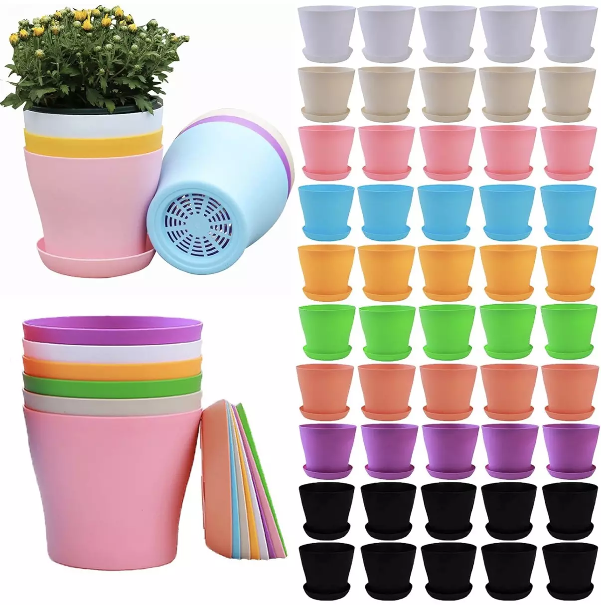 free_shipping/4” Plastic Pot w/ Tray-0