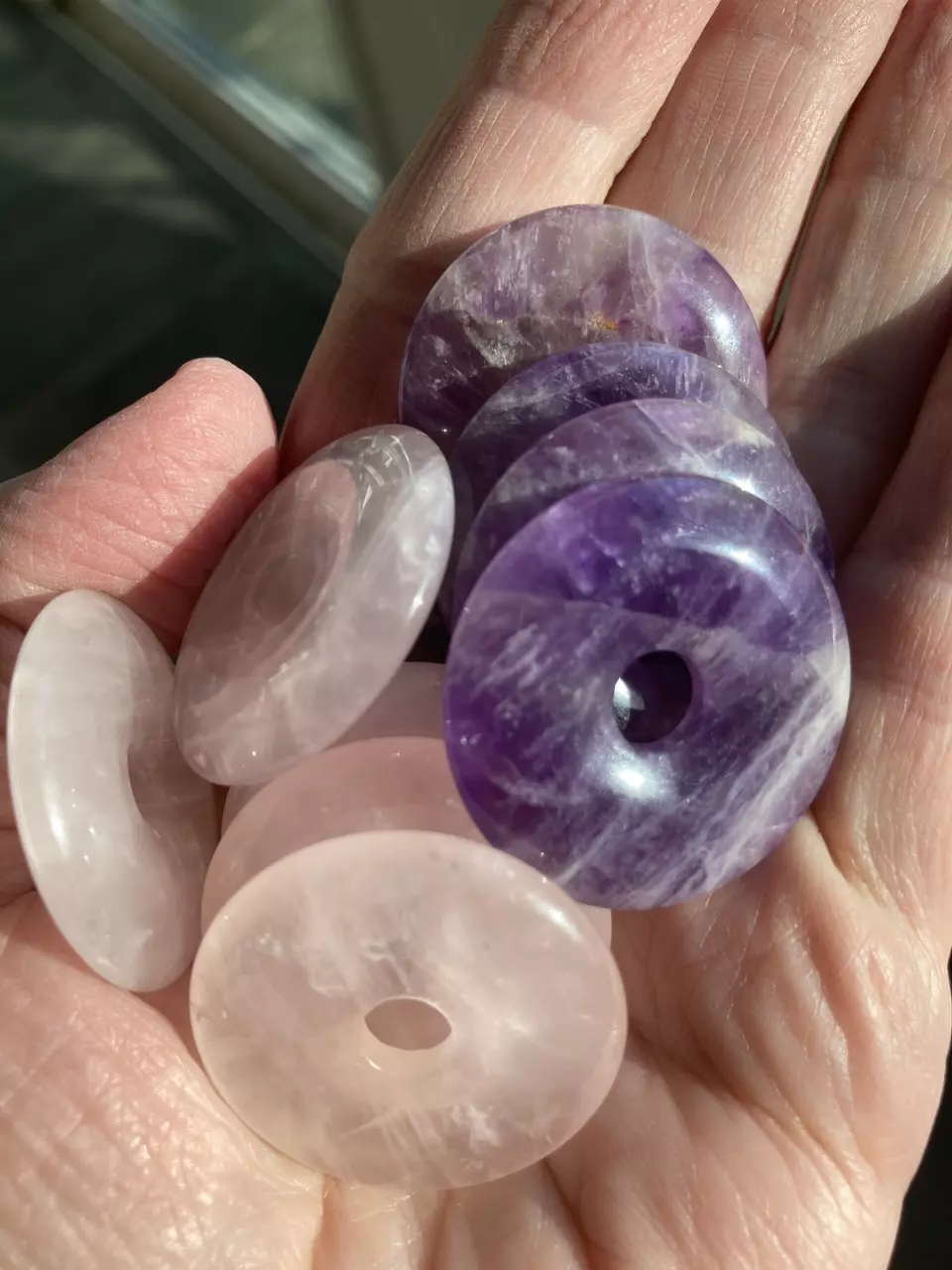 plant/Donuts - amethyst and rose quartz-0