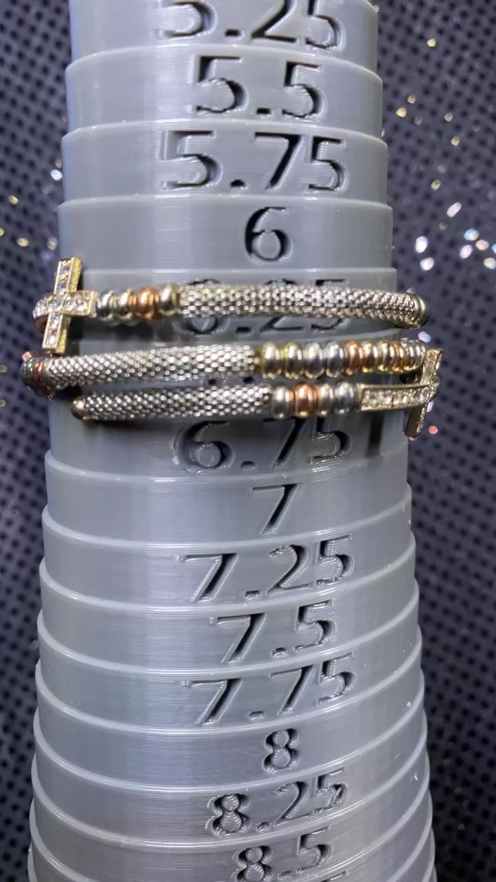 VB 930 vintage try tone multi layer Side Cross Coil Bracelet