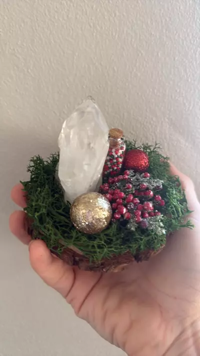 plant/Large Quartz Cluster Wooden Coaster-1-thumbnail