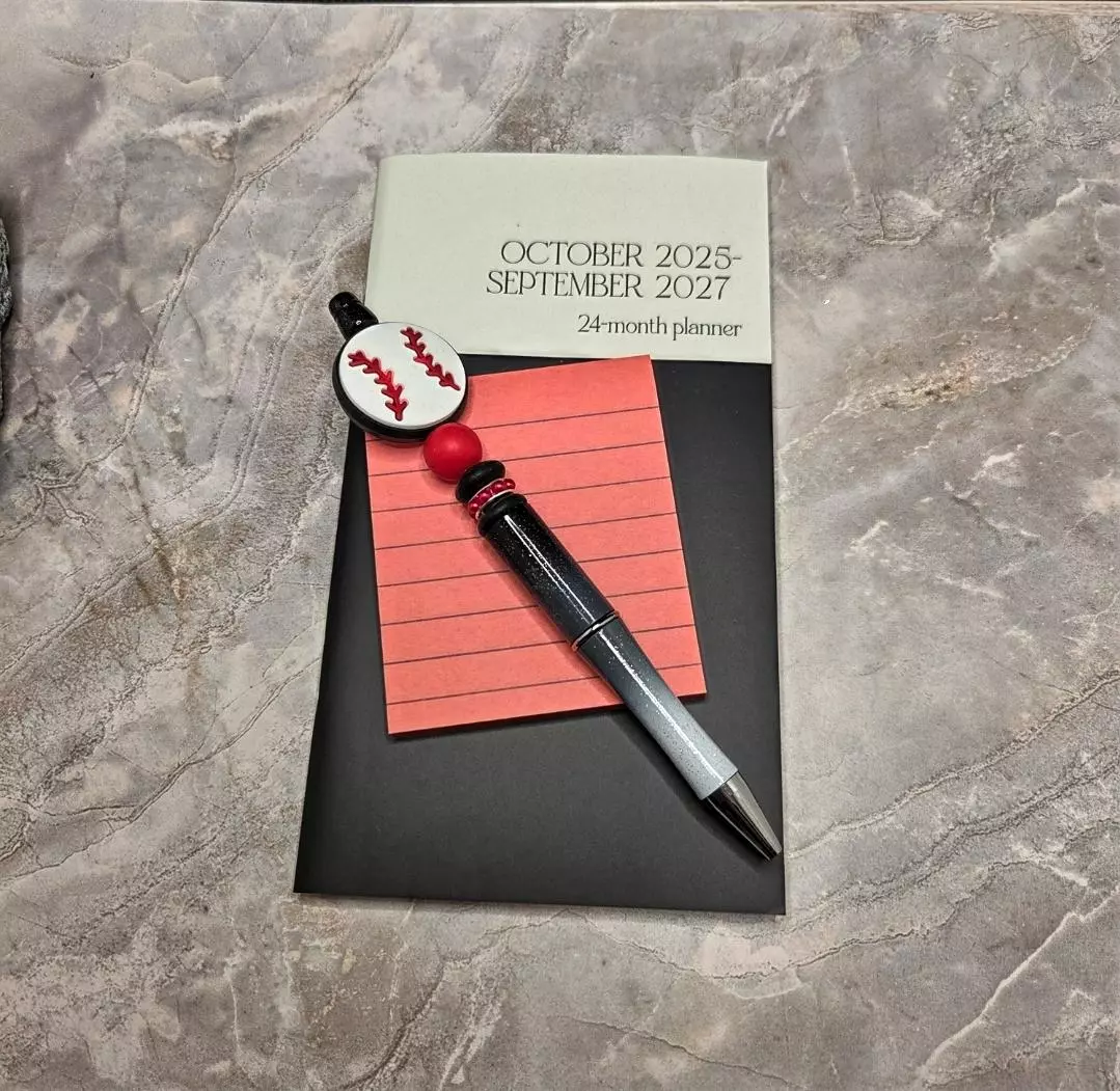 plant/Baseball Beaded Pen & Planner Set-1