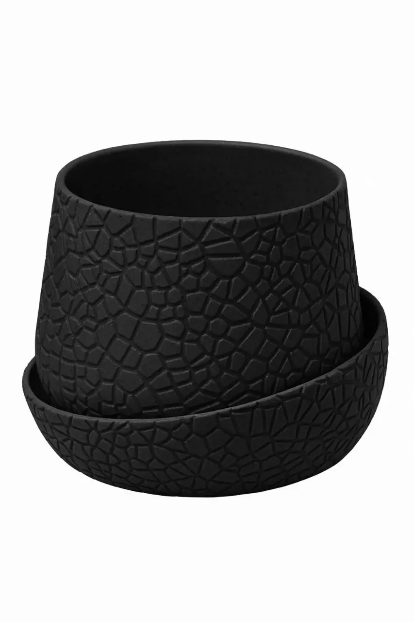 plant/Modern Cracked Stone Planter – Designer Pot-0