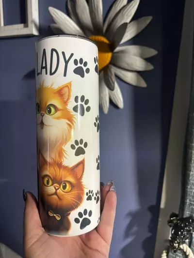 plant/Crazy cat lady 20oz stainless steel double walled  sublimated tumbler.-6-thumbnail
