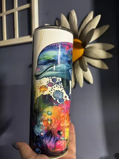 plant/Dolphin 20oz stainless steel double walled  sublimated tumbler.-0-thumbnail