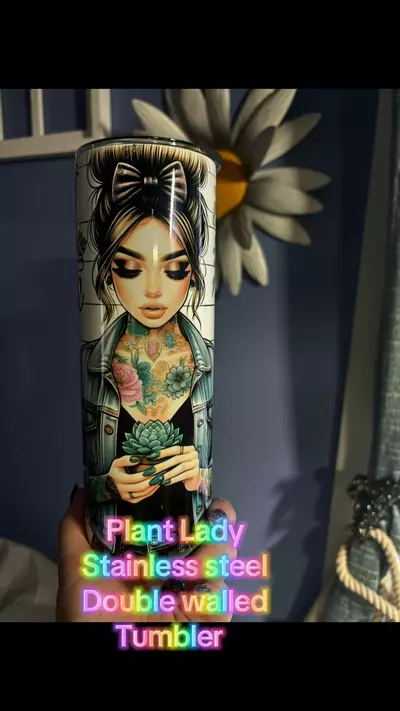 plant/Plant Lady 20oz stainless steel double walled  sublimated tumbler.-0-thumbnail