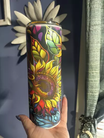 plant/Sunflower 20oz stainless steel double walled  sublimated tumbler.-3-thumbnail