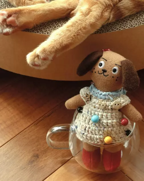 plant/REhi Tilted Head Puppy Plush Toy Original Stuffed Animal Bag Charm Mobile Phone-0