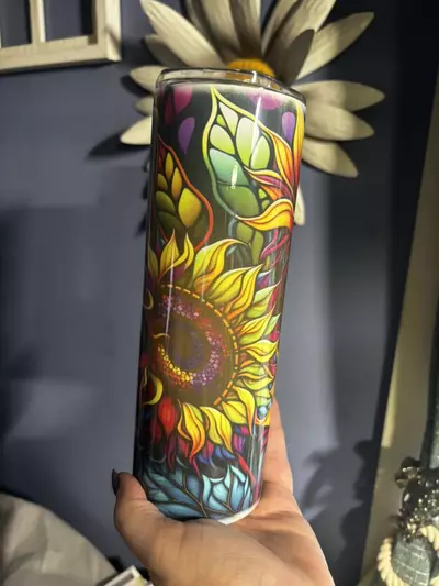 plant/Sunflower 20oz stainless steel double walled  sublimated tumbler.-4-thumbnail