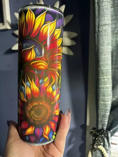 plant/Sunflower 20oz stainless steel double walled  sublimated tumbler.-2-thumbnail