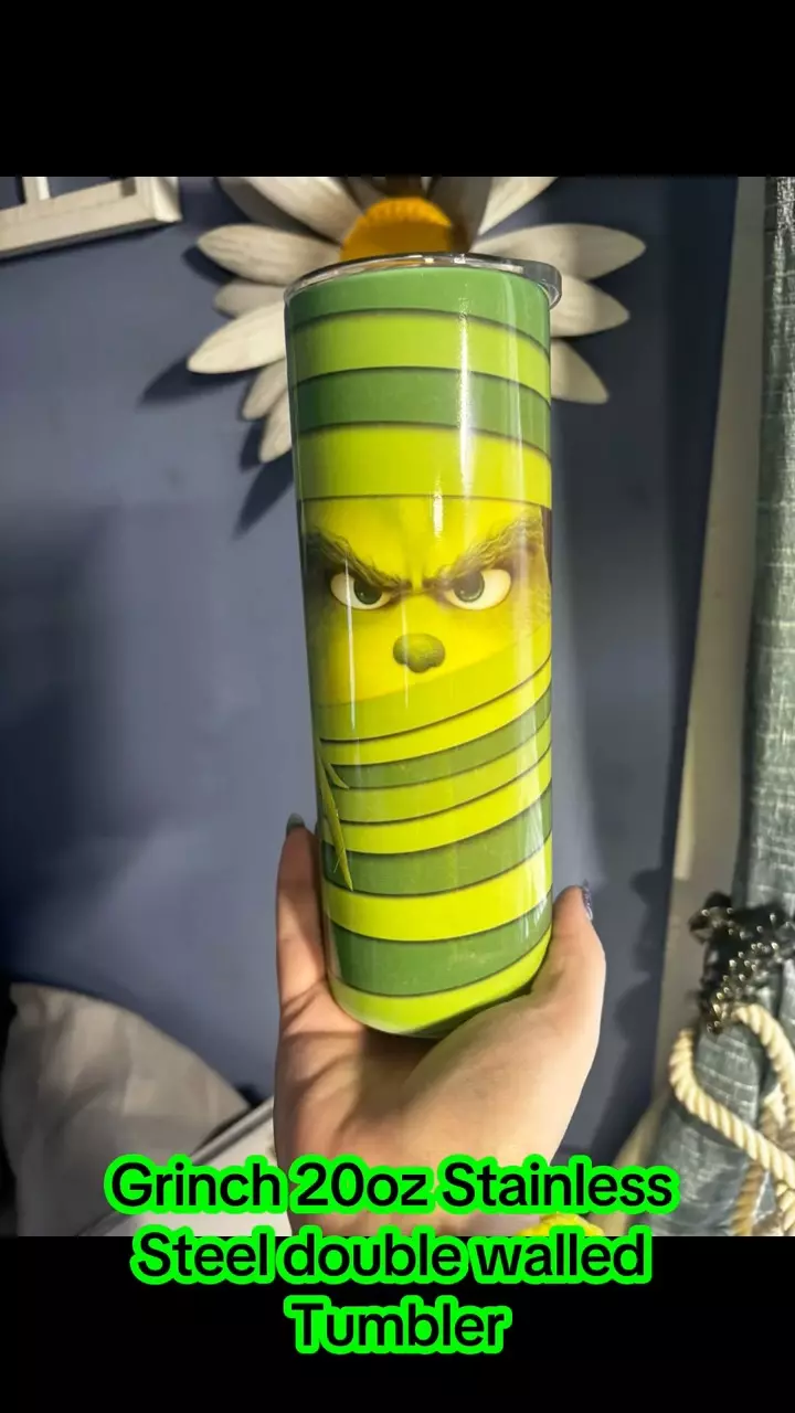 plant/Grinch 20oz stainless steel double walled  sublimated tumbler-0