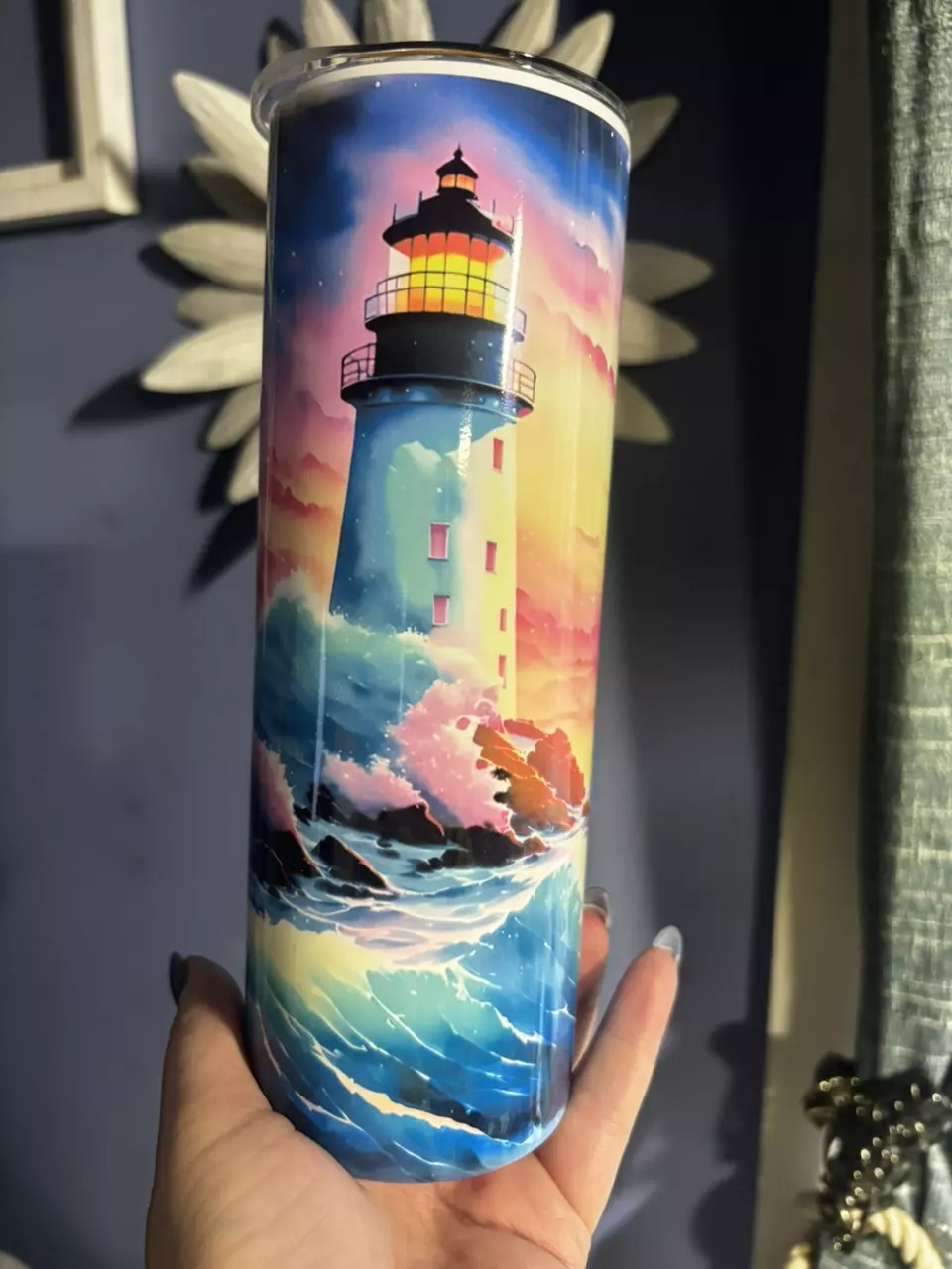 plant/Lighthouse 20oz stainless steel double walled  sublimated tumbler.-1