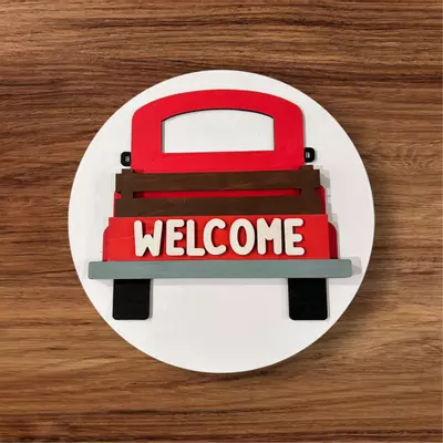 plant/Red Truck Interchangeable Door Hanger/sign-3-thumbnail