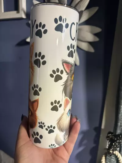 plant/Crazy cat lady 20oz stainless steel double walled  sublimated tumbler.-7-thumbnail