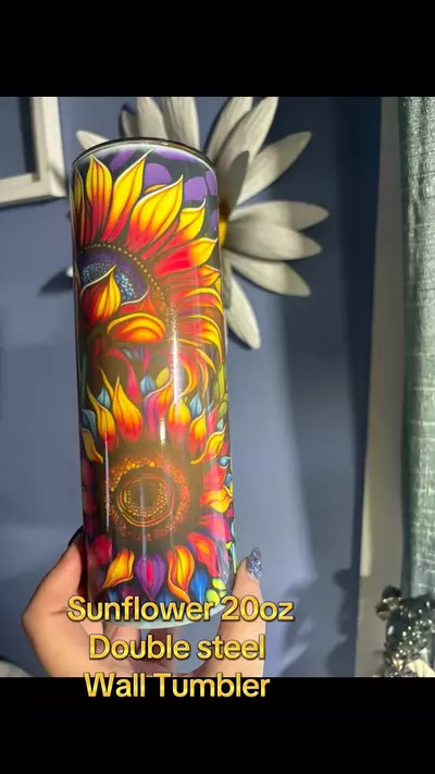 plant/Sunflower 20oz stainless steel double walled  sublimated tumbler.-0-thumbnail