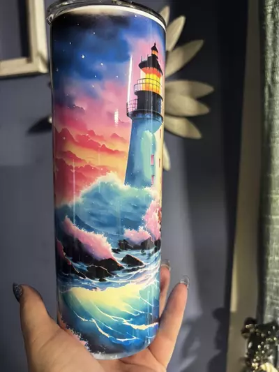 plant/Lighthouse 20oz stainless steel double walled  sublimated tumbler.-2-thumbnail