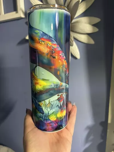 plant/Dolphin 20oz stainless steel double walled  sublimated tumbler.-3-thumbnail