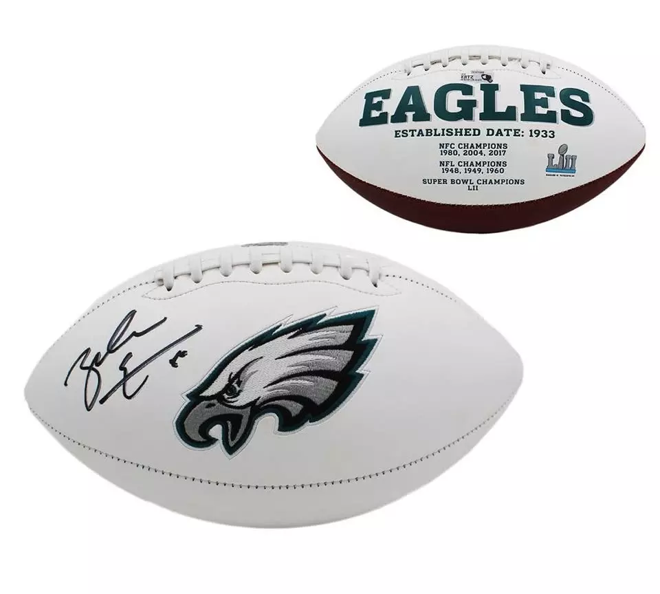 plant/Zach Ertz Signed Eagles Logo Football (Radtke) q1 1-0