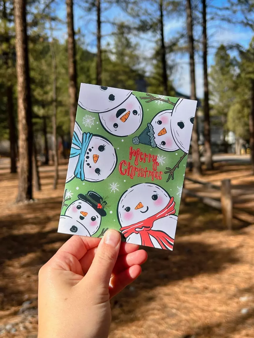plant/Snowman Greeting Card-0