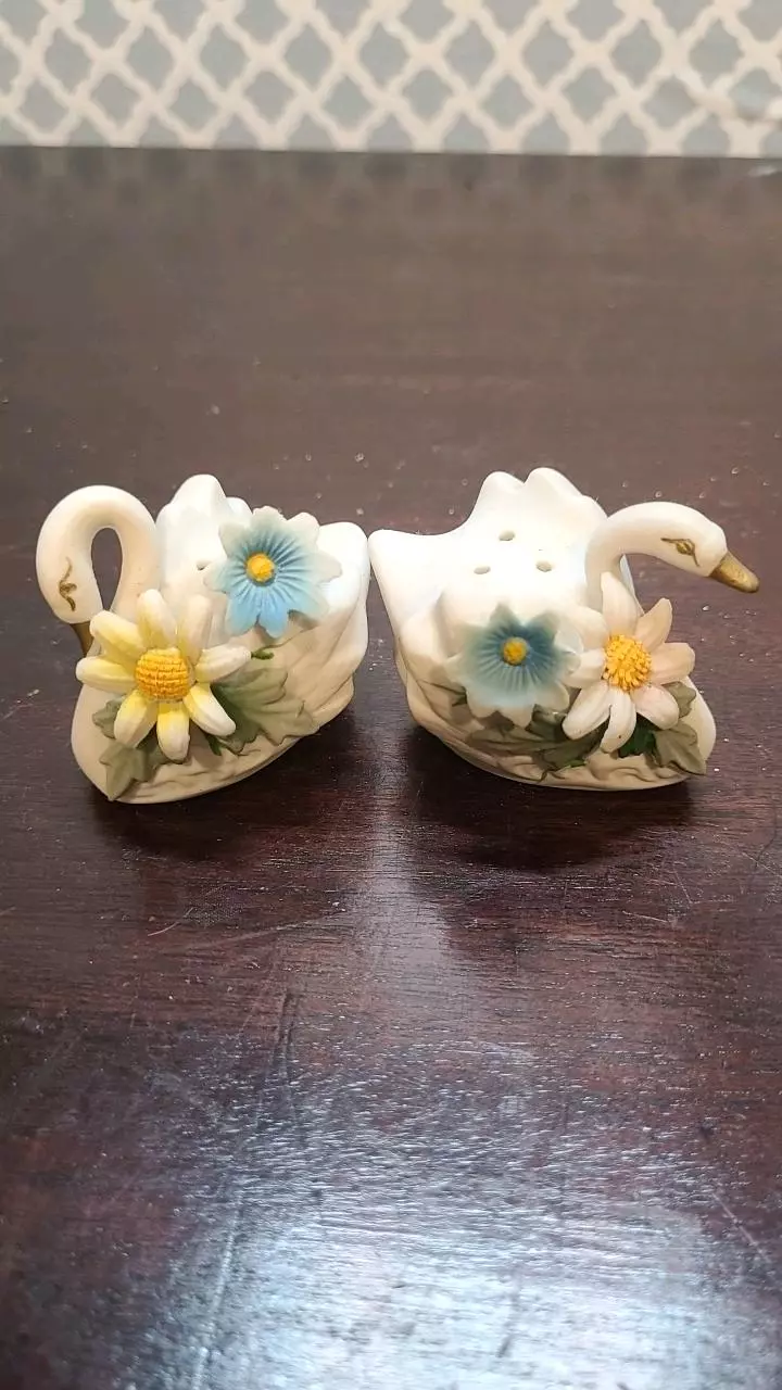 plant/Vintage SWAN Salt & Pepper Shaker Set - Made In Japan-0