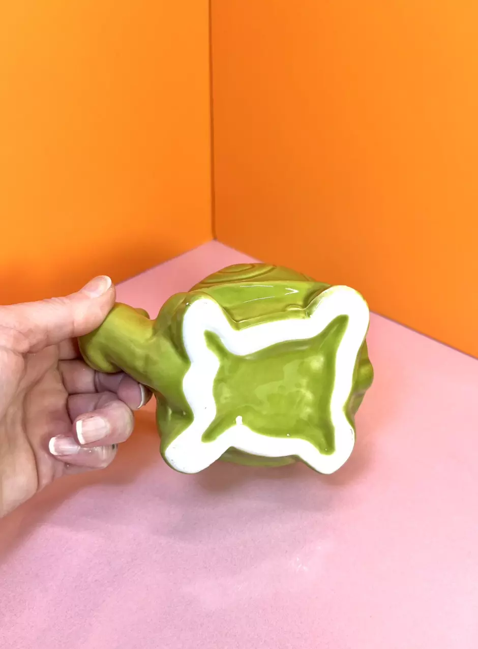 plant/Mini Ceramic Turtle Cache Pot | Green-5