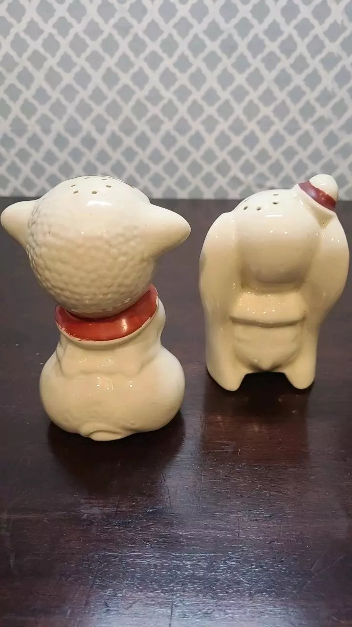 plant/Vintage Lamb And Elephant 4.5" Salt & Pepper Shakers-1