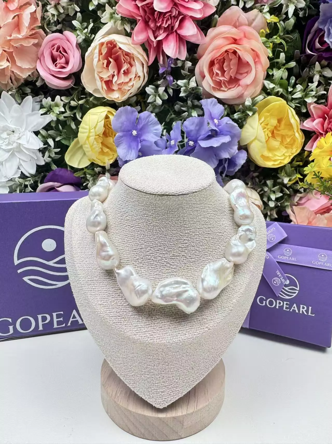 plant/Baroque pearl necklace-0