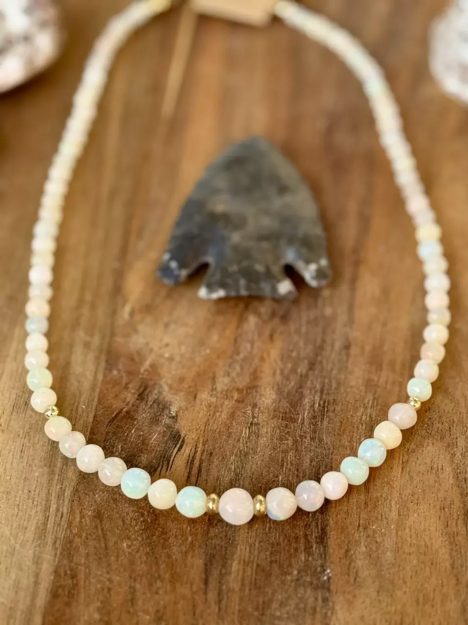 plant/ethiopian opal graduated necklace 17.5”-1