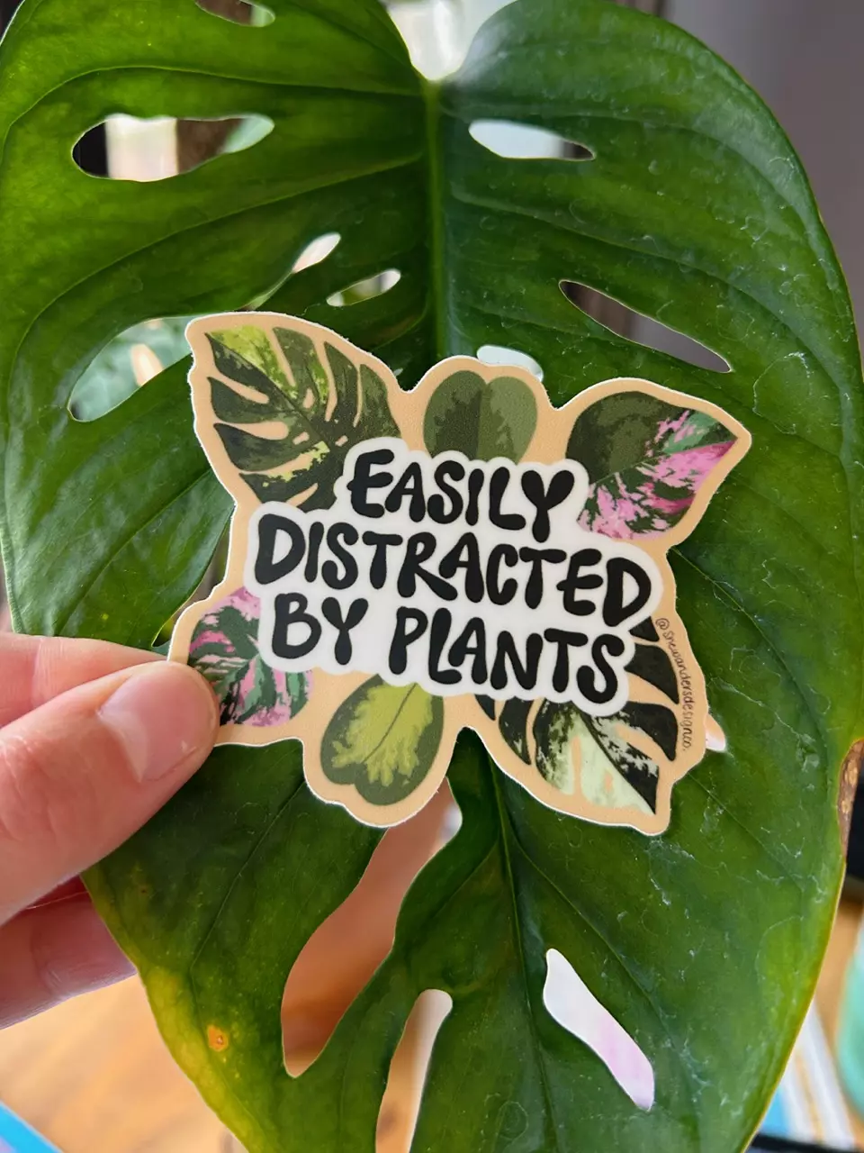 plant/Easily Distracted By Plants Sticker-0