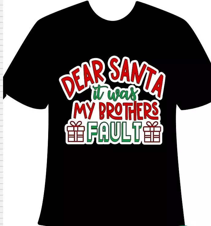 plant/"Dear Santa it was my brothers/sisters fault," sibling shirt design set-0