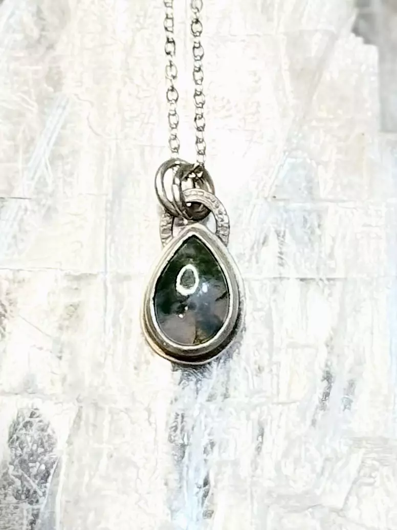 plant/Moss agate pendant-0