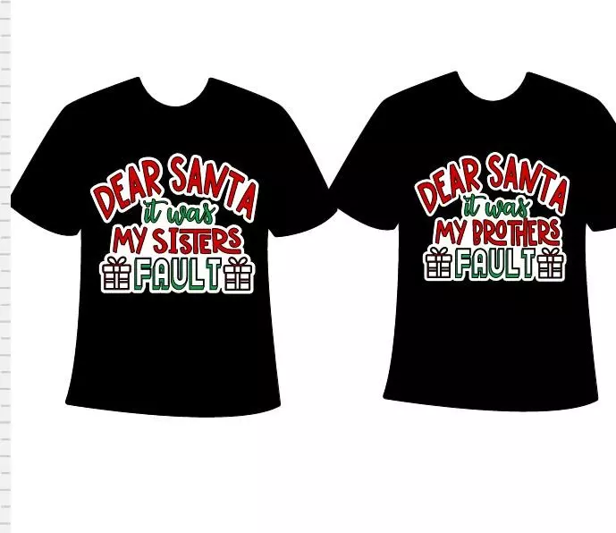 plant/"Dear Santa it was my brothers/sisters fault," sibling shirt design set-1