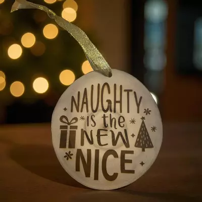 plant/Naughty is the New Nice Wood Cookie Ornament-0-thumbnail