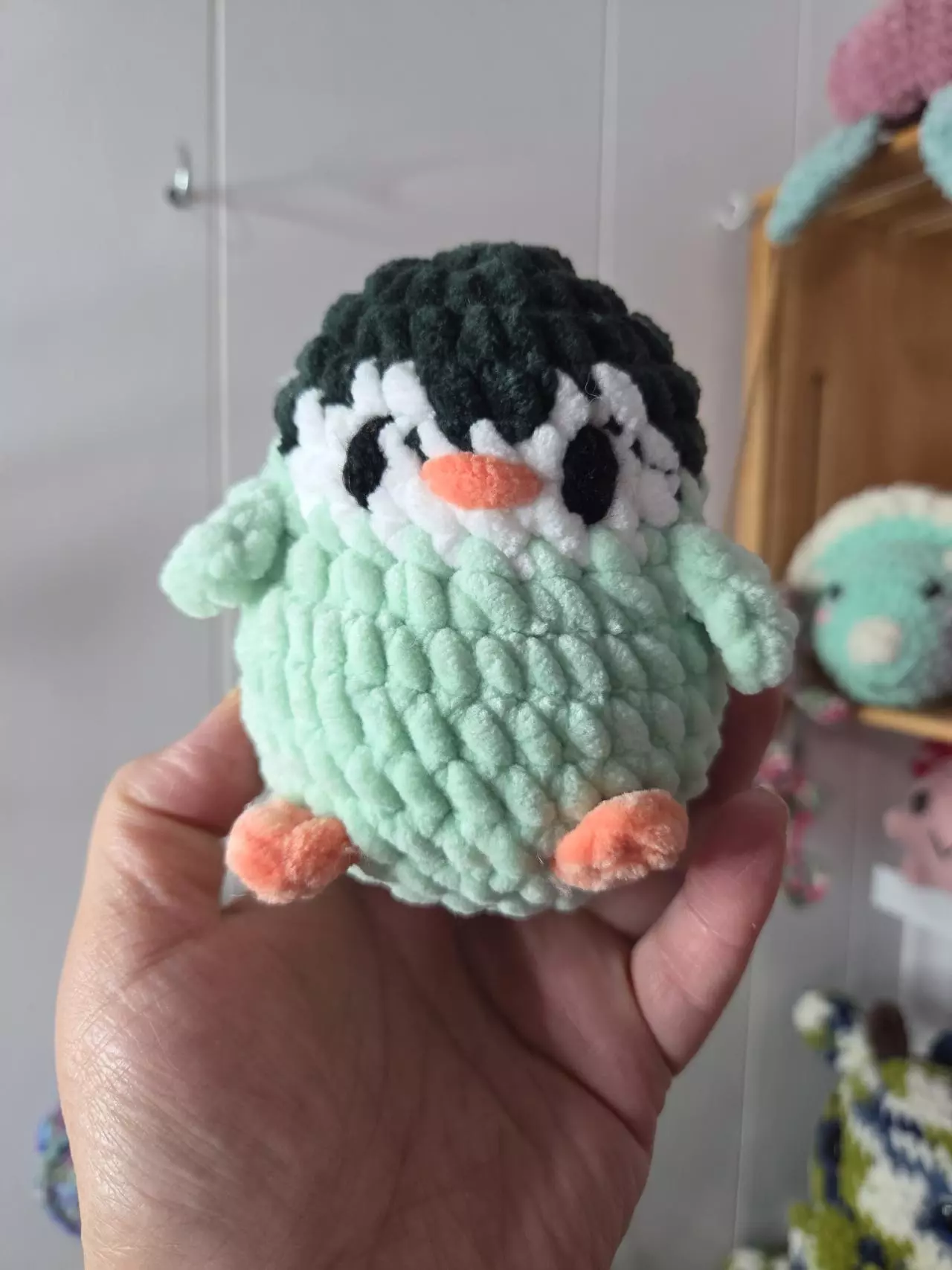 plant/Green Penguin handmade Crochet plushie-0