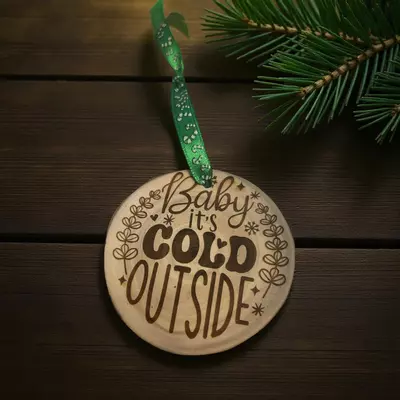 plant/Baby It’s Cold Outside Wood Cookie Ornament-0-thumbnail