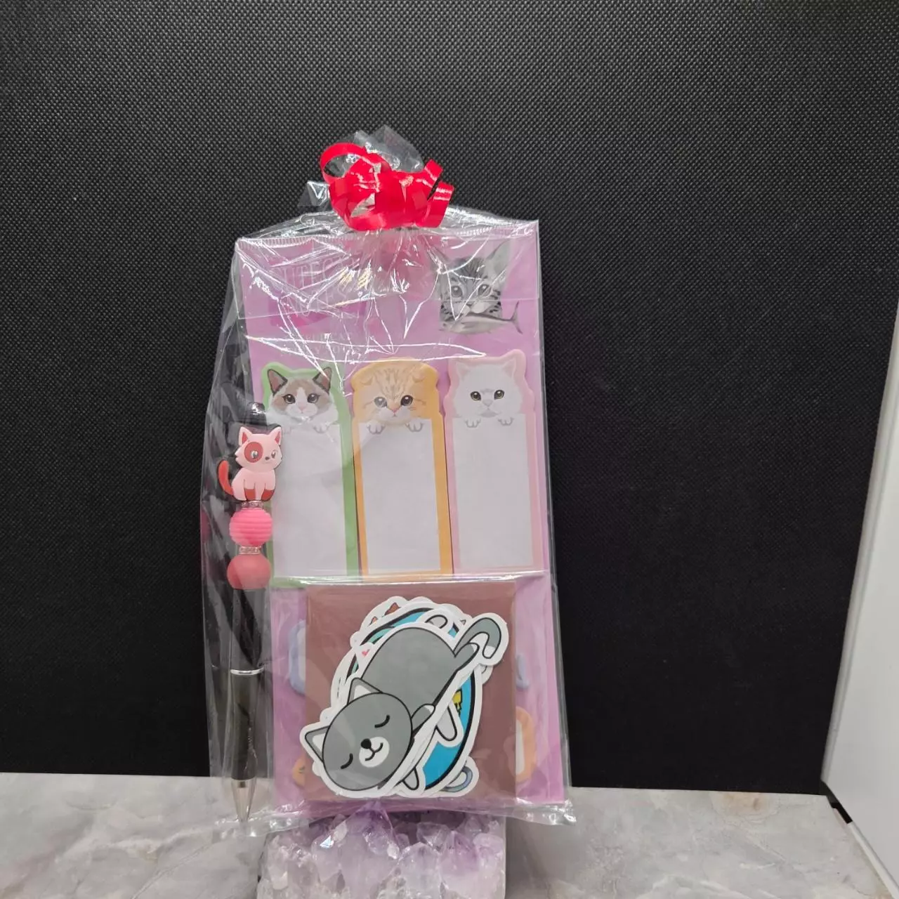 plant/Kitty Cat Beaded Pen and Stationary Set-0