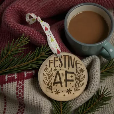 plant/Festive AF Wood Cookie Ornament-0-thumbnail