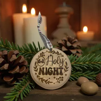 plant/O Holy Night Wood Cookie Ornament-0-thumbnail