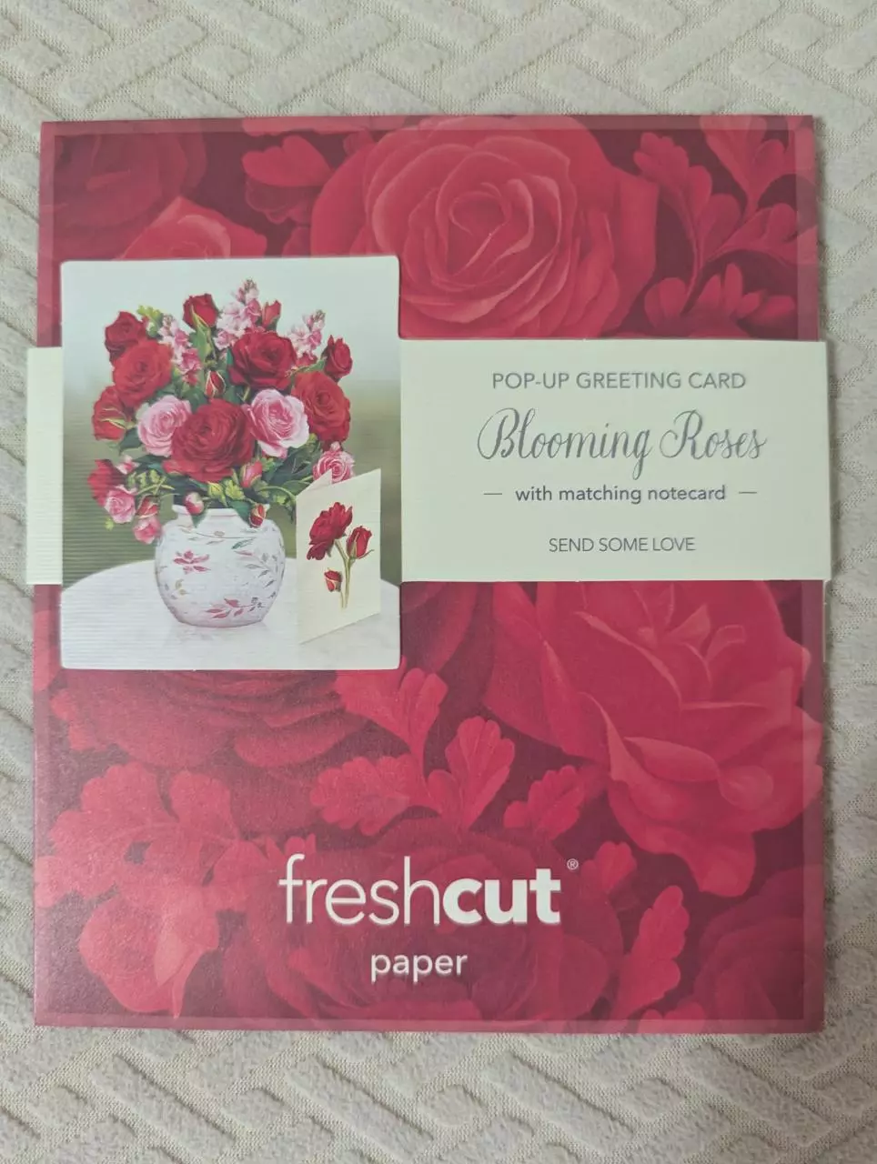 plant/Flower arrangements in a card! Pop-Up greeting card- "Blooming Roses"-0