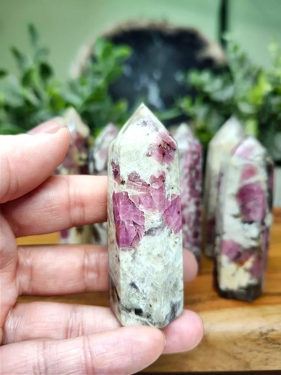 plant/Pink Tourlamine Unicorn Stone small tower-0