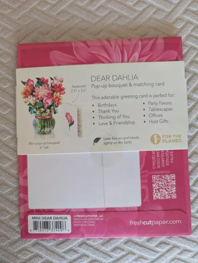 plant/Flower arrangements in a card! Pop-Up greeting card- "Dear Dahlia"-1-thumbnail
