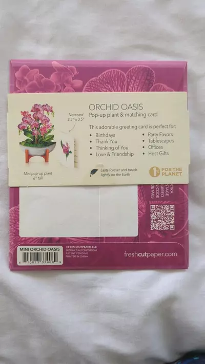 plant/Flower arrangements in a card! Pop-Up greeting card- "Orchid Oasis"-1-thumbnail