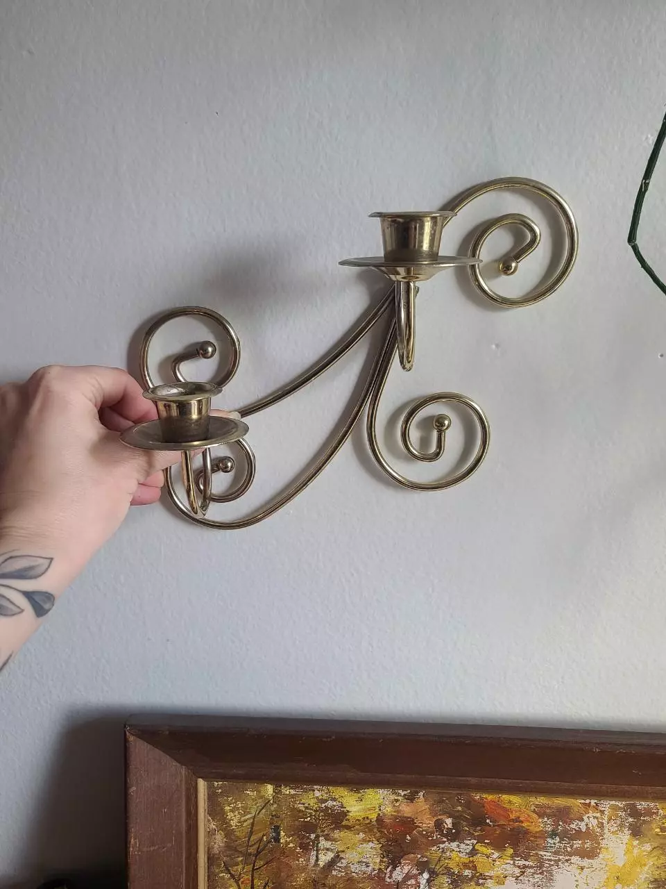 plant/Brass Plated Sconce-2