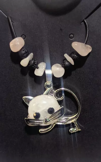 plant/Rose Quartz Kitty Necklace-0-thumbnail