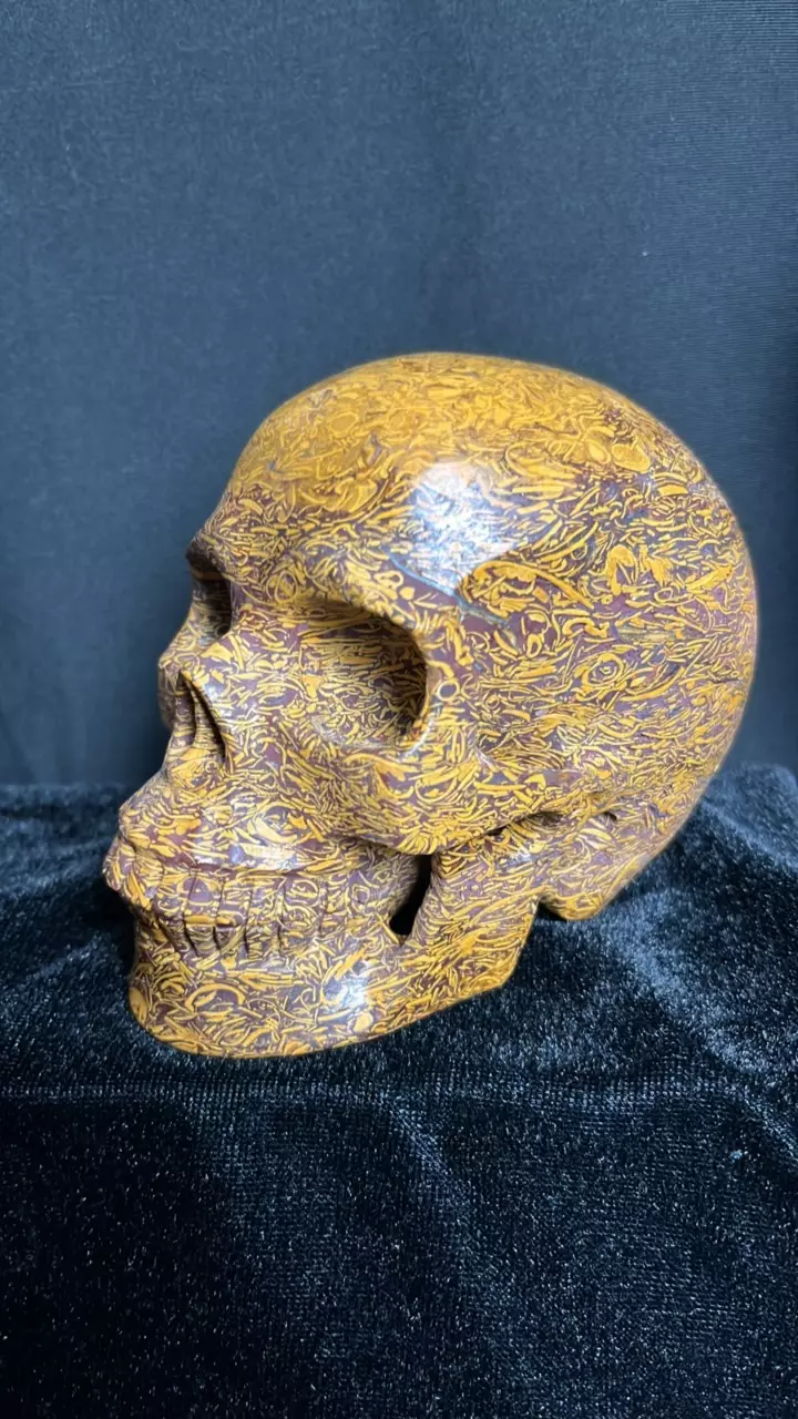 plant/4.5in Calligraphy Jasper Skull-1