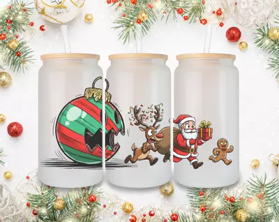 plant/Funny handmade Christmas cup with straw straw topper-0-thumbnail